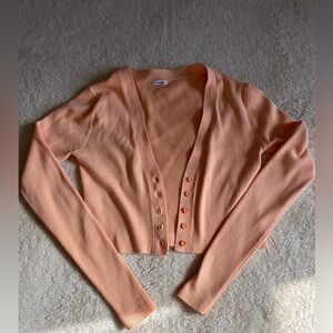 Orange ribbed cardigan